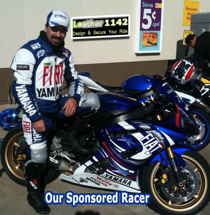 Jim DiTursi One of Loyal Costumer Wearing Leather1142 Suit On Race Track.