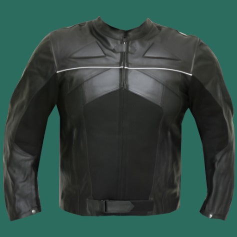 Black Armored Leather Jacket with Protection