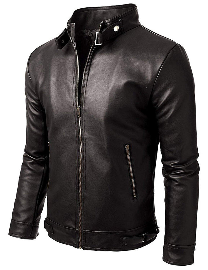 Classic Fashionable Leather Jacket jst8 - leather1142