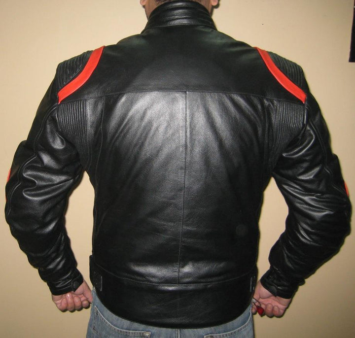 Lined Shoulder Leather Jacket  jst19 - leather1142