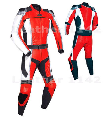 Leather Motorbike Racing Suit With Protection Msf5 - leather1142